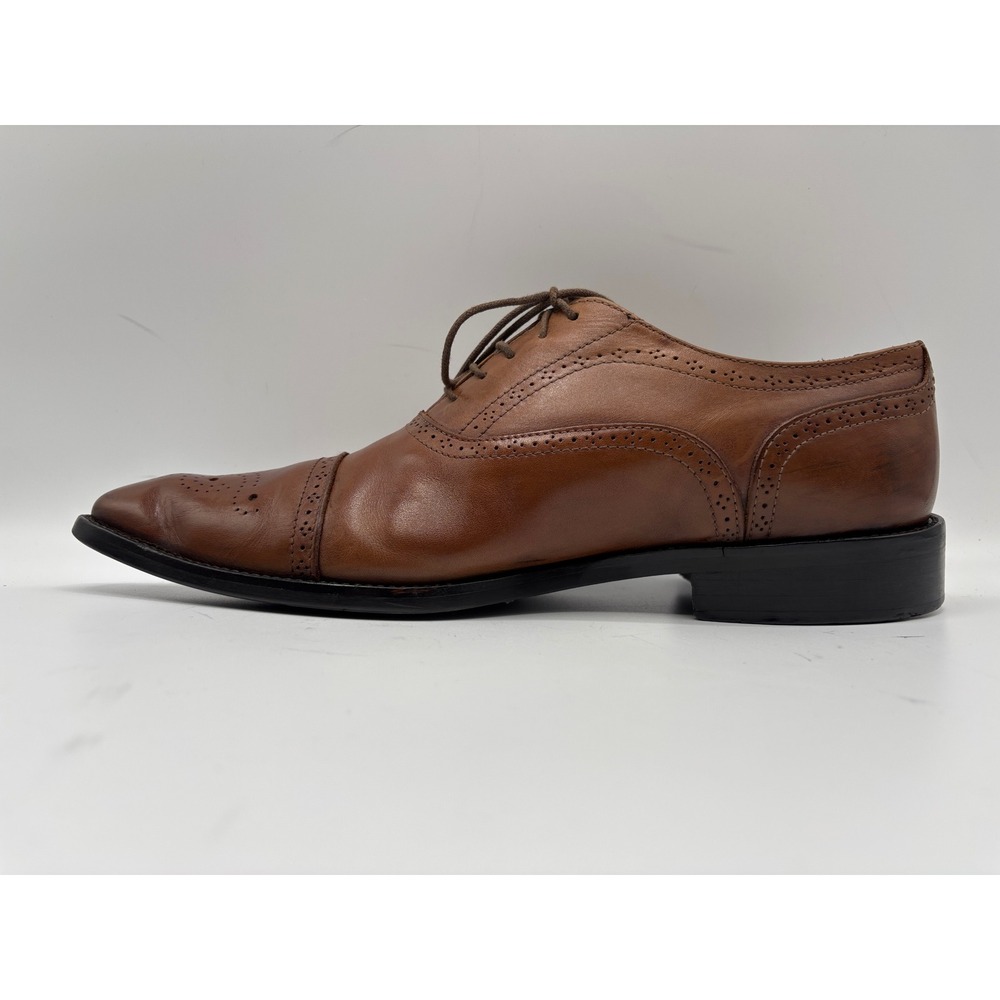 Vittorio Russo Men's Brown Leather Cap Toe Oxford Brogue Dress Shoes Italy 10½ - Picture 10 of 16